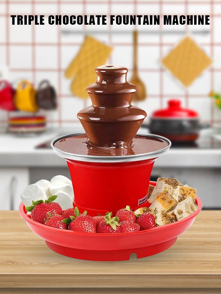 

3 Layer Electric Chocolate Fondue Fountain DIY Handmade Automatic Chocolate Melting Tower with Fruits/Nuts/Treats Serving Tray US