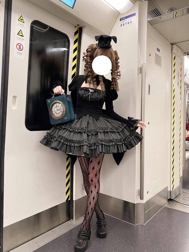 XHSUKADO Gothic Lolita Mini and Gothic Includes Top and Cosplay Faux Christmas Long Size 2-Piece Set Shirt, Skirt, Bottoms. Women's Outfit.