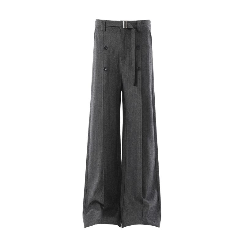 Dream Made Old Money Style New Rich Light Luxury Wool Trousers for Men, Autumn and Winter Thickened Straight Wide-Leg Casual Pants