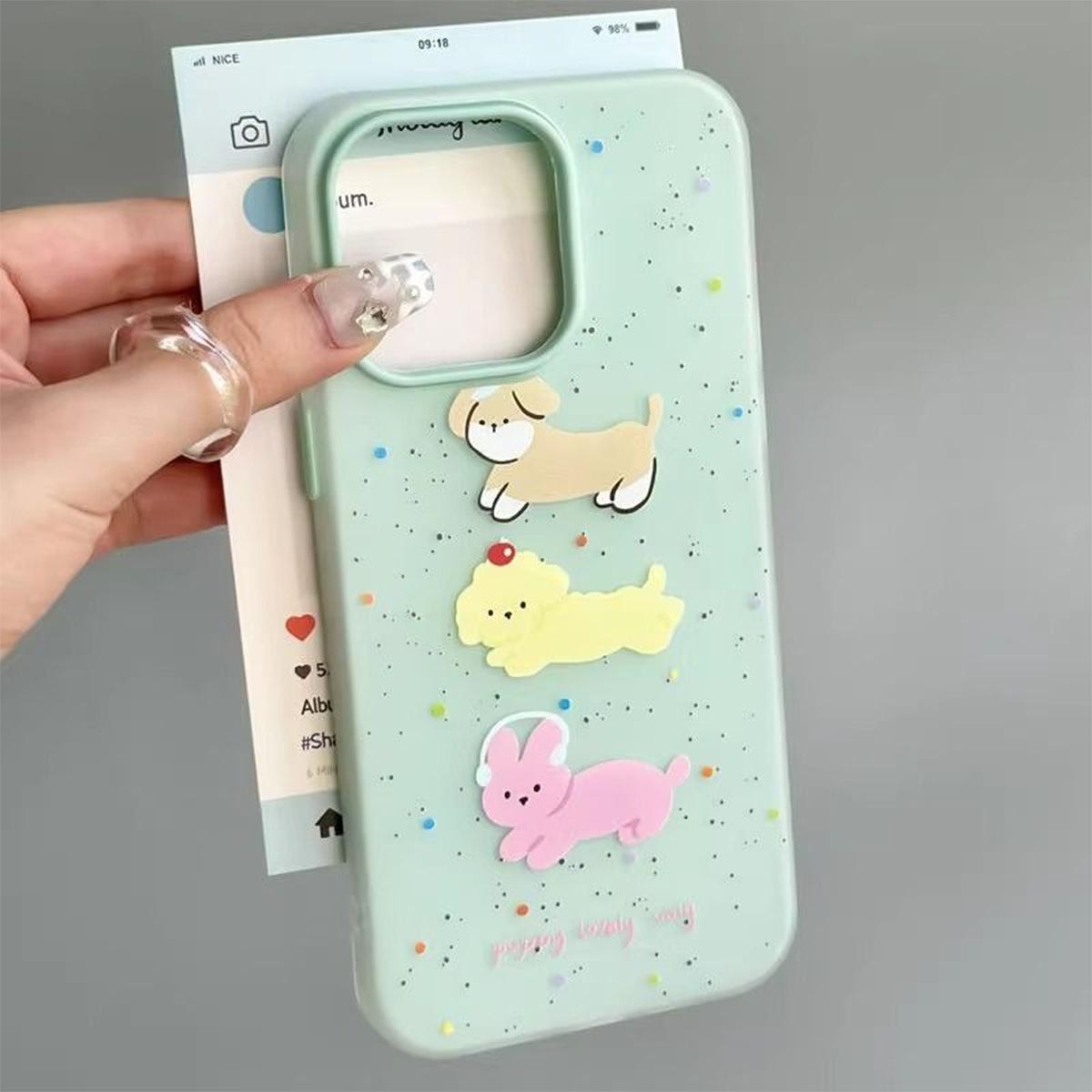 

Jelly 2-in-1 Mobile Phone Case Cartoon Three Puppies Domestic Android for For Huawei NOVA for Honor Personality Couple For Honor Play 40