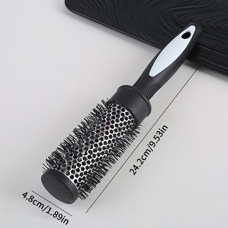 Round Curling Roller Comb Hair Styling Nylon Brush Thermal Aluminum Tube Barrel Hair Comb For Woman Man Hair Blowing And Drying