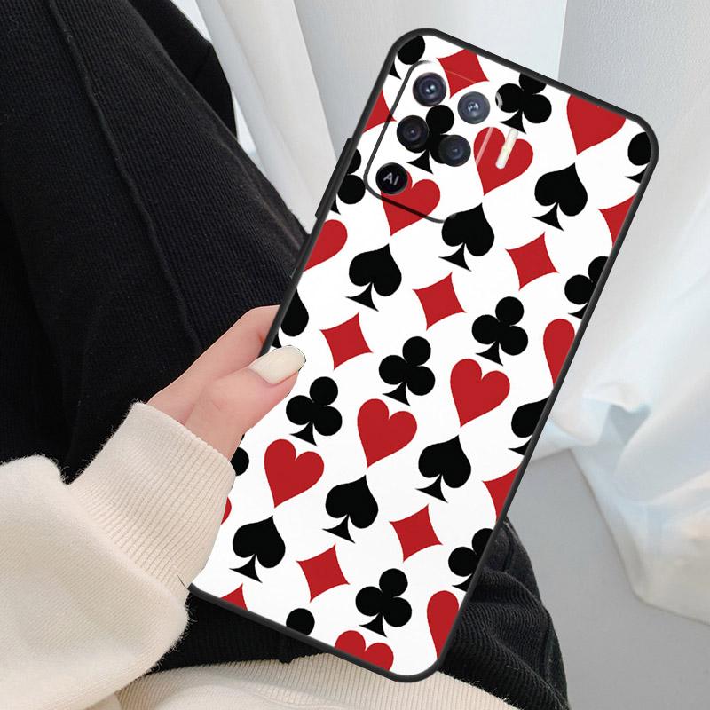 CASINO PLAYING CARDS Case For Oppo A18 A38 A58 A78 A98 A80 A60 A40 A96 A76 A16 A94 A74 A54 A15 A17 A57 A77 A5 Pro