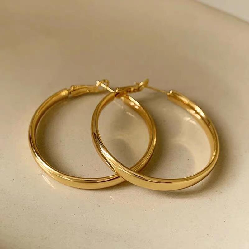 Smooth Large Minimalist and Niche Fashion Earrings