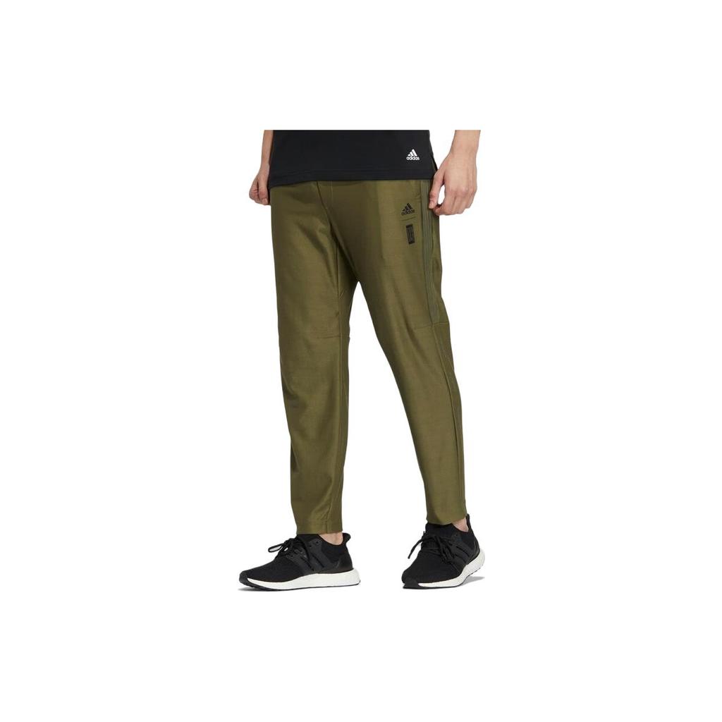Adidas Wu Ji Collection Knitted Sweatpants Men's Dark Olive Green Moderate Straight Fit Pants HE5150
