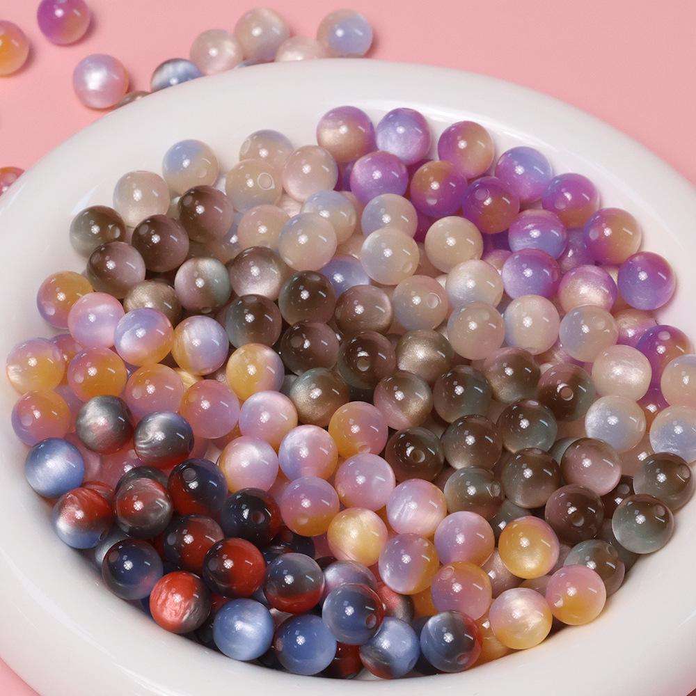 

Браслет ручной работы из бисера с мечтательными бусинами из смолы «кошачий глаз» в различных цветах Pack of 10 Beads