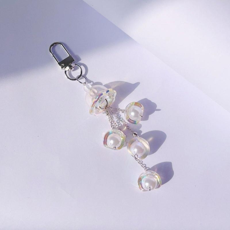 Stilvolles Handytaschen-Lanyard-Schlüsselanhänger für Damen und Mädchen mit Perlendesign Portemonnaie-Accessoire Tasche Hängender Schmuck