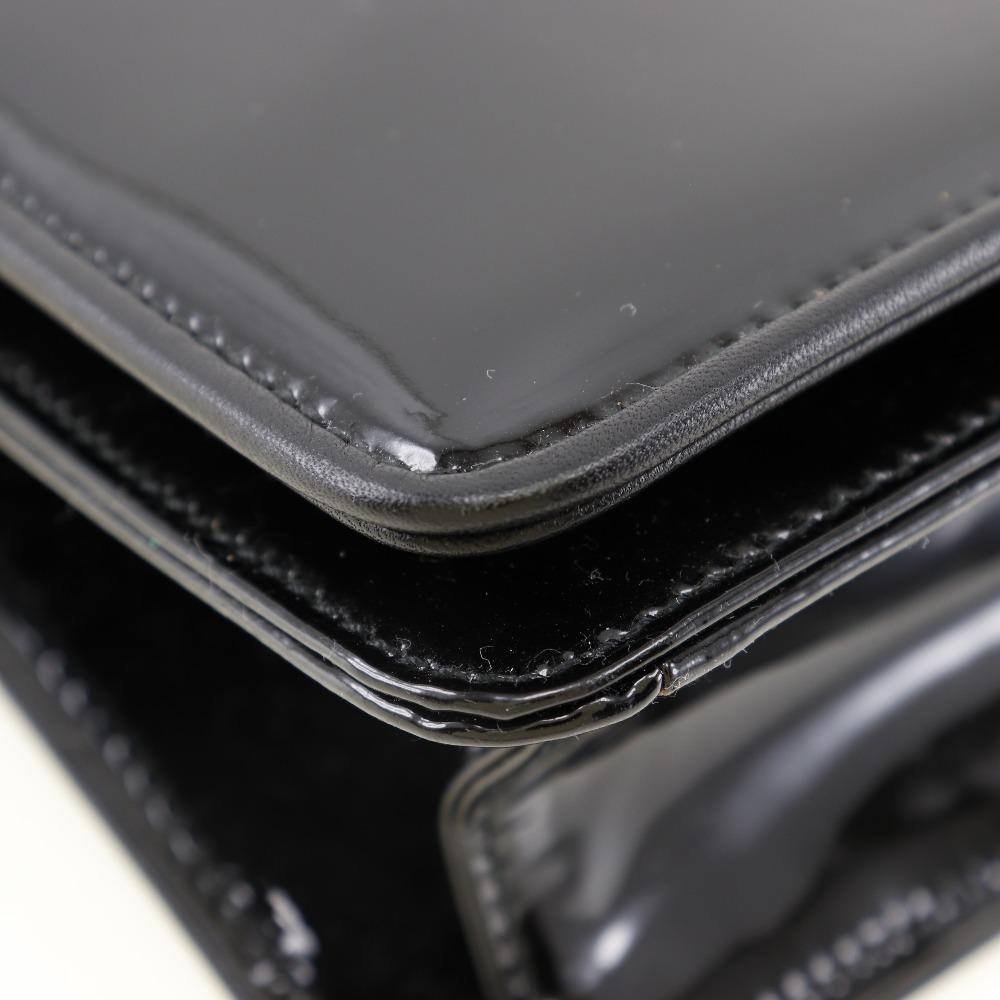 Salvatore Ferragamo ChainShoulder Shoulder Bag 21-4384 2-way Clutch Black Enamel Women Used