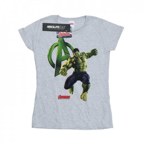 

Marvel Womens/Ladies Hulk Pose Cotton T-Shirt XXL білий
