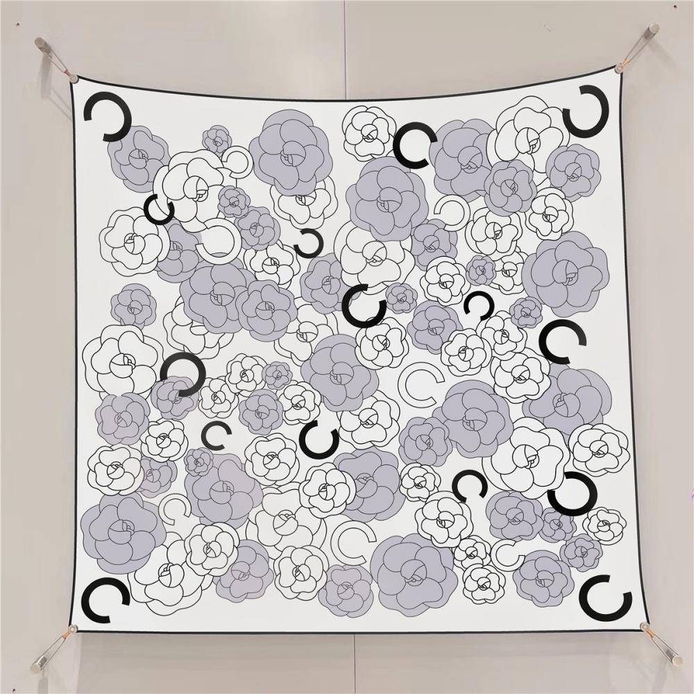 Silk Scarf Women Fashion Printed Square Scarves Head Echarpes Silk Foulards Femme Wraps Beach Shawls Bandana Lady Hijabs 90CM