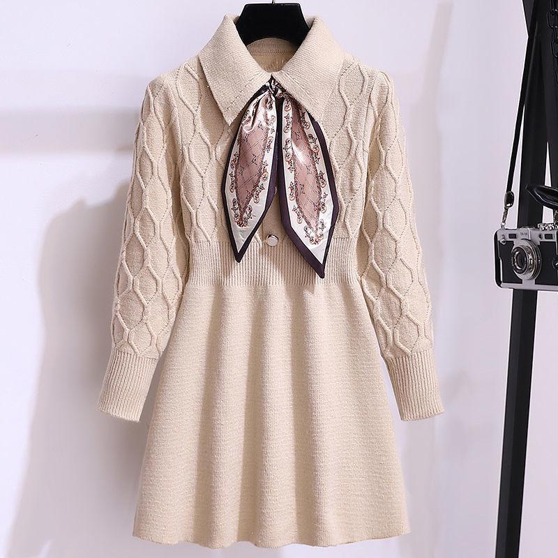 

В язана сукня-светр осінь/зима для дівчаток 12-13 років 140 cm бежевий