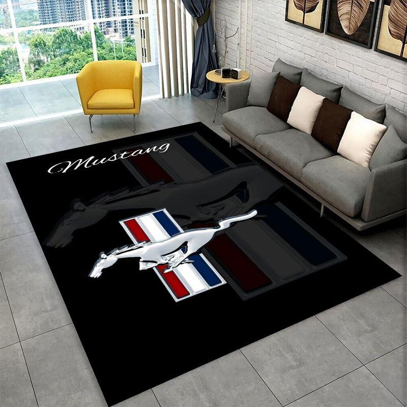 Tappeto Antiscivolo Retrò Auto da Corsa M-Mustang per Soggiorno, Camera da Letto, Sala Giochi, Tappeto Morbido Tappeto per Pavimento Decorazione Casa Tappeto Stanza dei Bambini