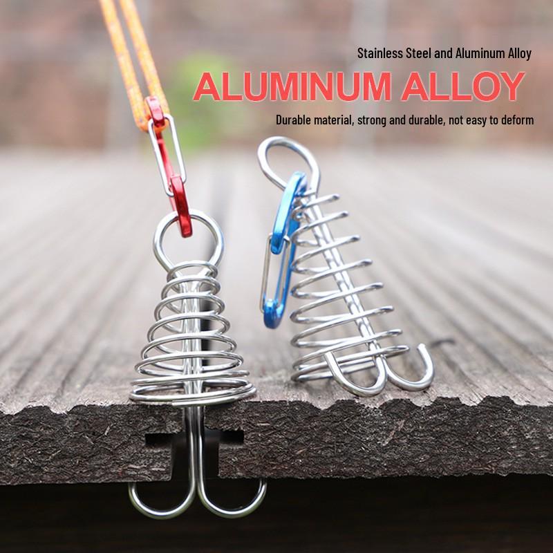 Outdoor Camping Tent Wind Rope Hook with Octopus Buckle and Deck Gap Fixing Nail