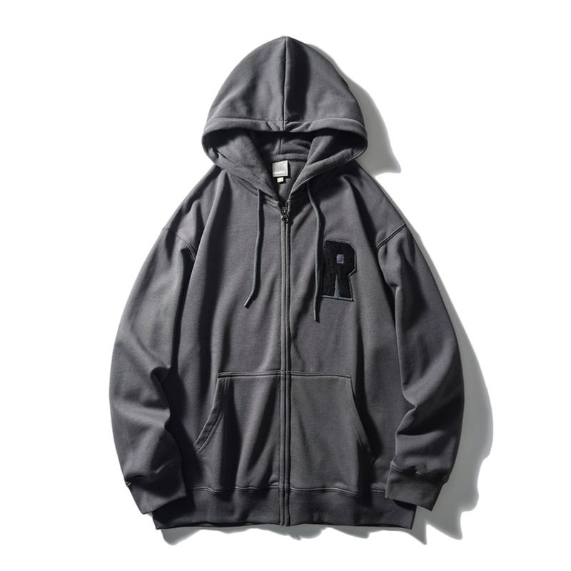 American Retro Pure Cotton Sweatshirt Hooded Zipper Cardigan Jacket Men's Spring and Autumn 2024 New Foreign Trade Men's Jacket