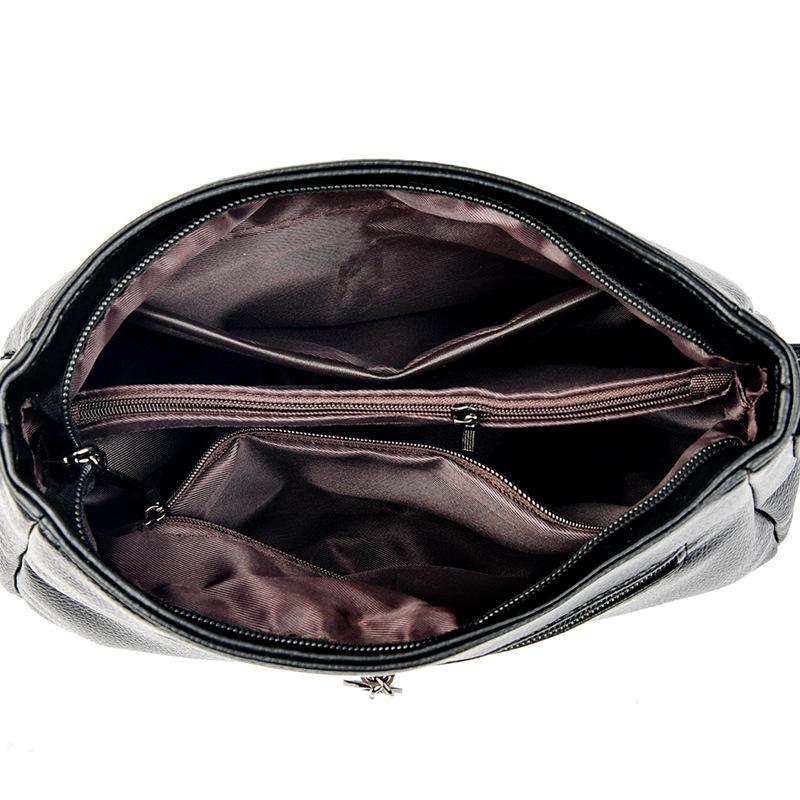 Women's bag new soft leather large-capacity medium mother bag atmospheric shoulder bag fashionable and simple messenger bag