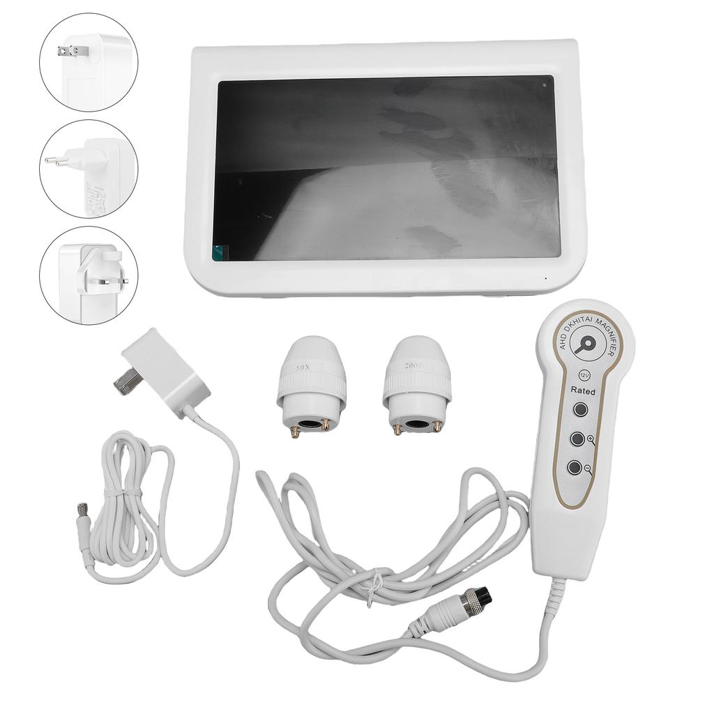 10.2 Inch Skin Scalp Detector Rechargeable 50X 200X Lens Hair Follicle Detector for Nails Hair Skin 