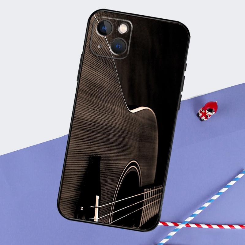Guitar Music Phone Case For iPhone 16 15 Pro Max 12 13 Mini 11 14 Pro Max XR 16 15 Plus 16e Cover Coque