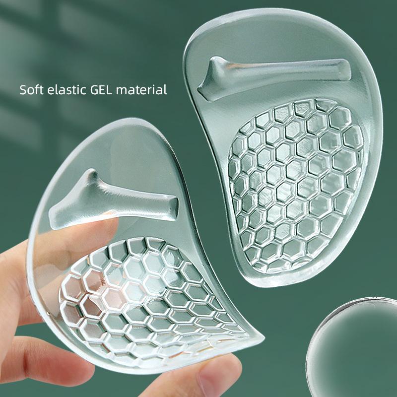 GEL Honeycomb Forefoot Pad High Heels Slow Pressure Forefoot Half Size Pad Soft Self-adhesive Shock Absorber Particle Massage Anti-slip Sticker