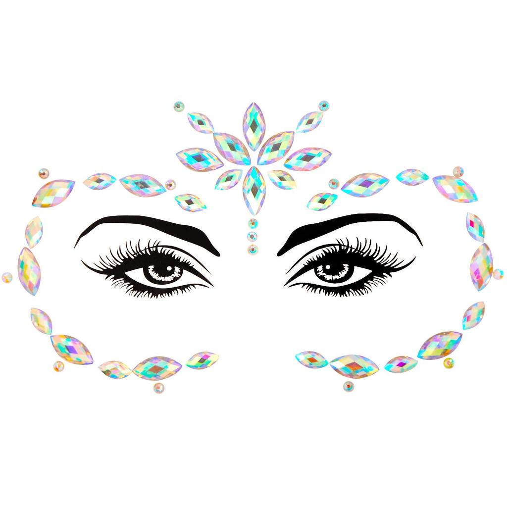 Crystal Tattoo Sticker Glitter Eyeliner Eyebrow Makeup Face Eyes Diamond Temporary Tattoo Rock Rhinestone 3D Eyeliner Stickers