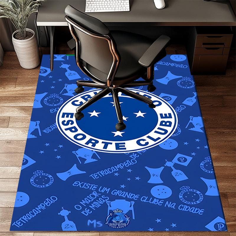 Cru-zeiro Esporte Club Crest Printed Office Carpet Chair Cushion Entryway Rug, Rugs for Living Room, Bedroom Christmas gifts