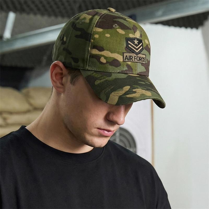 Camouflage Tactical Cap Men's Outdoor Air Force Camouflage Baseball Cap Sunshade Sunscreen Adjustable Breathable Cap