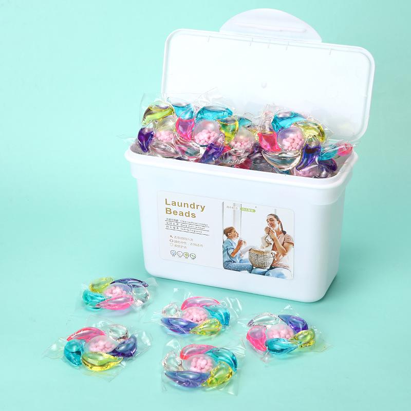 3-in-1 Laundry Capsules: Long-Lasting Fragrance, Highly Concentrated Detergent, Powerful Stain Removal, Three-Chamber Beads.