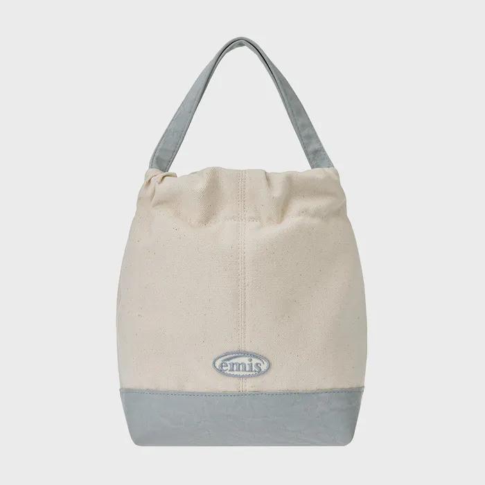 CANVAS TOTE BUCKET BAG-BLUE
