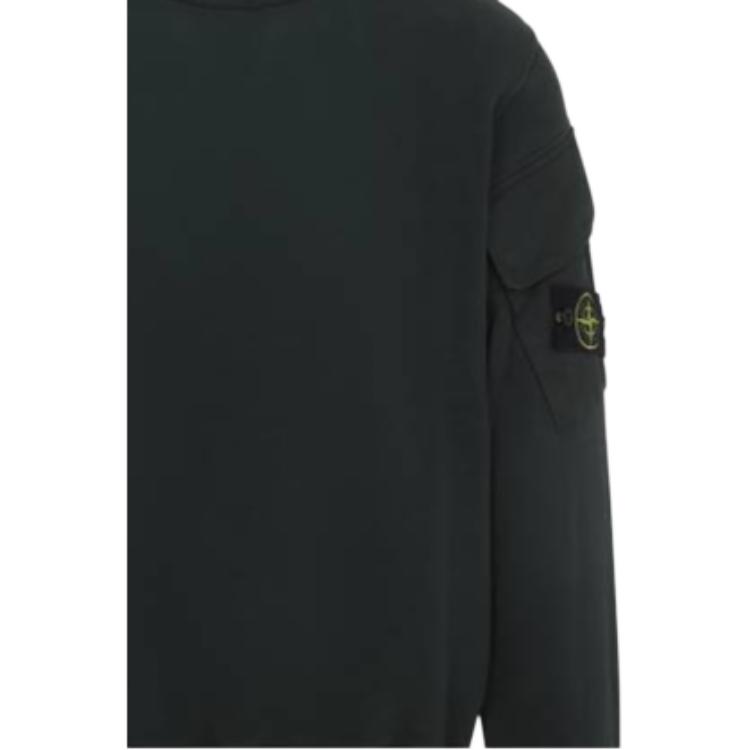 STONE ISLAND Logo Crew Neck Pocket Long Sleeve Sweatshirt Men Sweatshirt Green K2S156100008S0A20-V005E