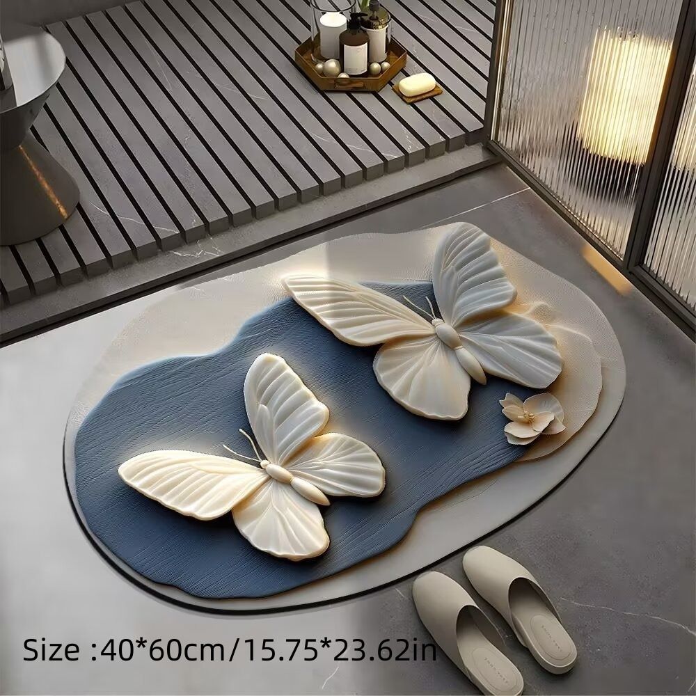 New Visual 3D Flower Carpet Quick-Drying 40x60cm Floor Mat Water Absorbing Door Gasket Home Bathroom Living Room