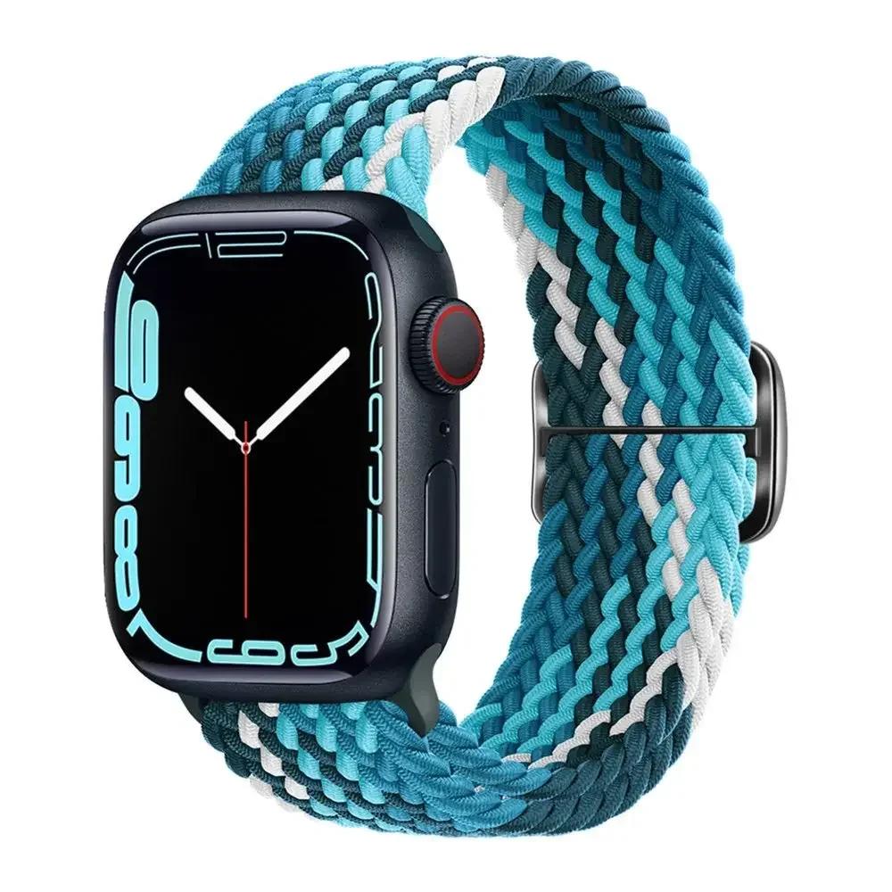 Braided Solo Loop For Apple Watch Ultra Band 40mm 44mm 41mm 38mm 49mm 45mm Elastic Nylon Bracelet iWatch Series 9 8 7 3 Se Strap