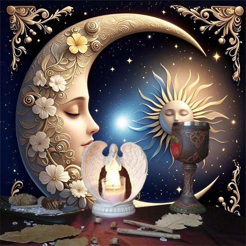 Sun Moon Pattern Astrology Tablecloth Tarots Divinations Tablecloth Altars Cloth Divinations Board Game Accessory