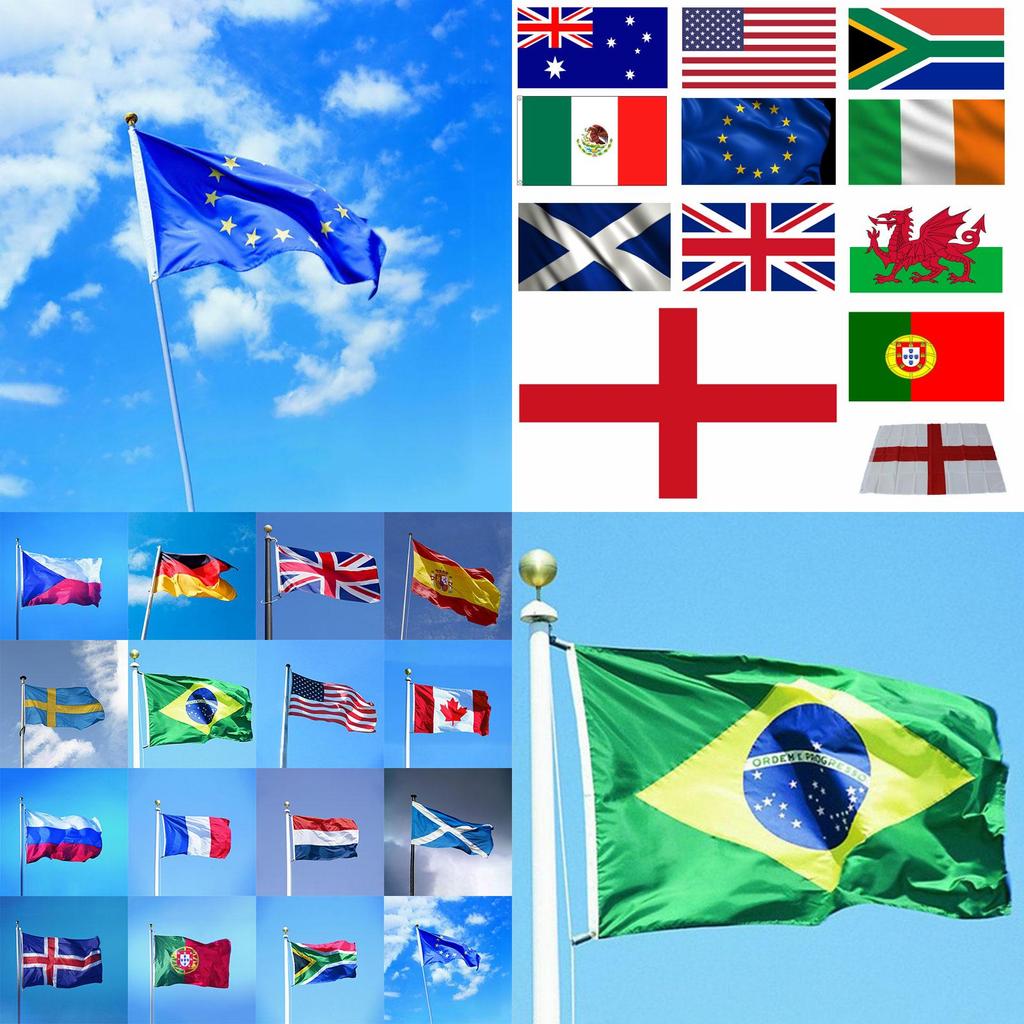 Leichte Weltflagge, 1,53 m x 0,91 m, mit zwei Metallösen zur einfachen Präsentation und Befestigung
