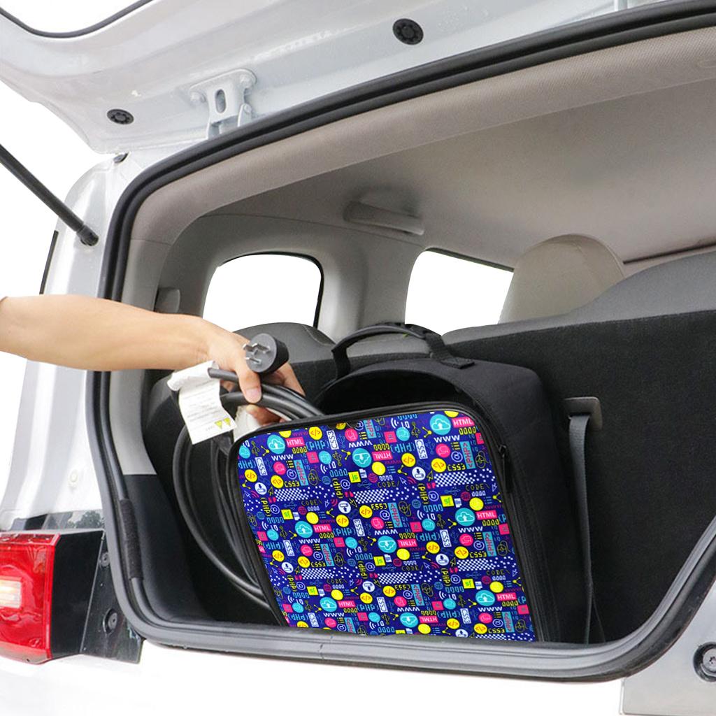 Borsa per Cavi in Tessuto Oxford Impermeabile Borsa per Cavi di Avviamento Organizzatore per Spine Prese Caricabatterie EV Contenitore per Stoccaggio Attrezzatura di Ricarica