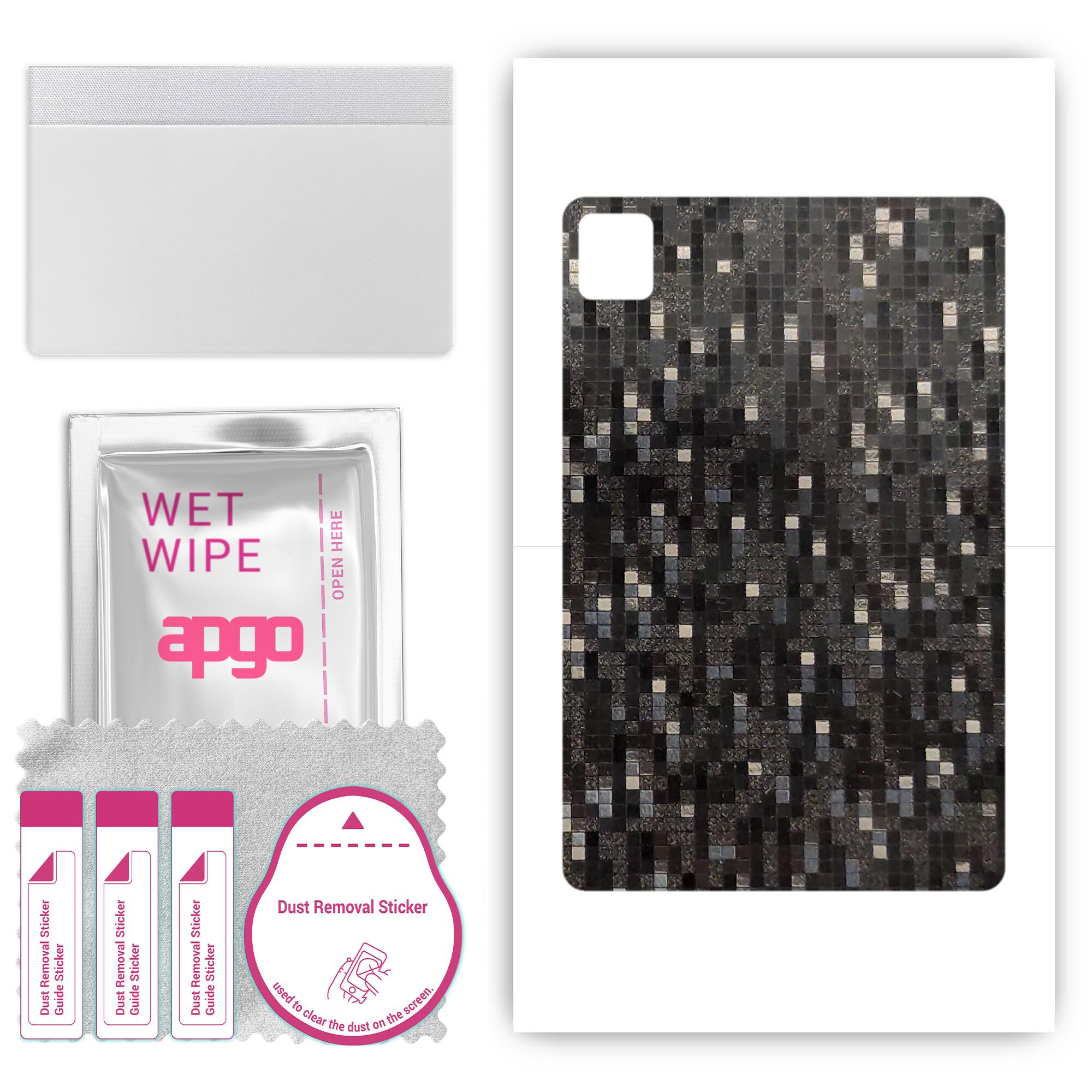 

Apgo Protective Skin Sticker для задньої панелі, сумісний із TCL Tab 10s New Wifi, Wrap Film, Foil, Vinyl – Pattern Carbon Black Pixel