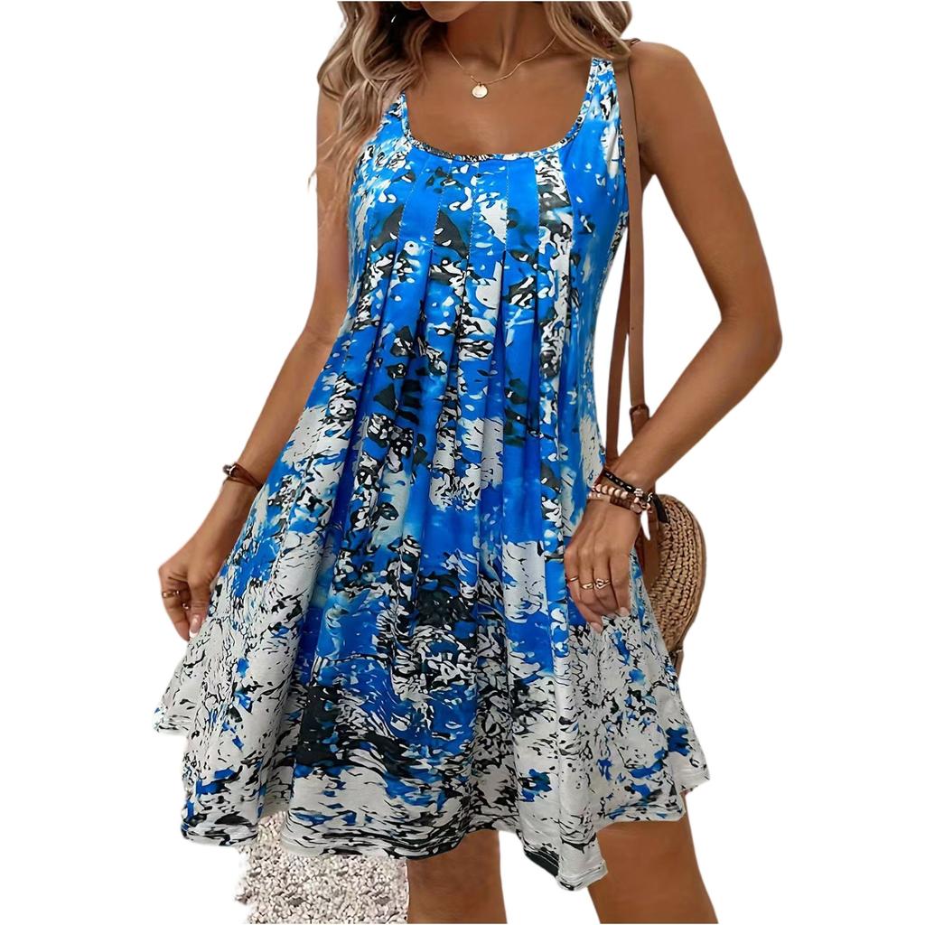 Women's Summer Spaghetti Strap Elegant Vacation Flowing Loose Beach Dress