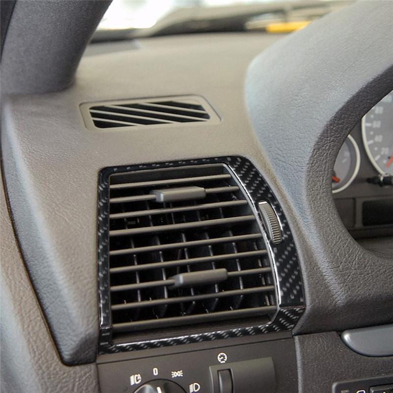 Carbon Fiber Car Center Console Air Conditioning CD Gear Control Panel Trim Cover Sticker For BMW X5 2000-2006 Car Accessories