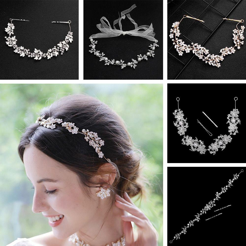 Women Headpiece Rhinestone Flower Headband Bridal Headband Hair Jewelry Bridal Flower Hairband