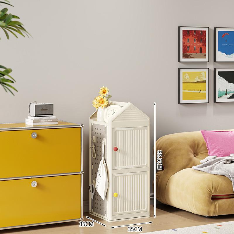 Rotatable Shelf Multi-Layer Plastic Storage Rack Kids Storage Toys Books Various Items Multifunctional Storage Cabinet Rotatable Book Storage Shelf