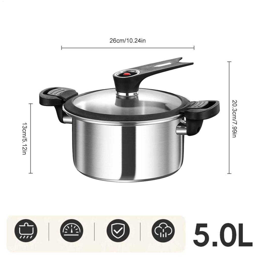 Portable Pressure Cooker Fast Cooking Stew Pot Pressure Cooker Stainless Steel Fast Cooking Multifunctional Kitchen Accessories