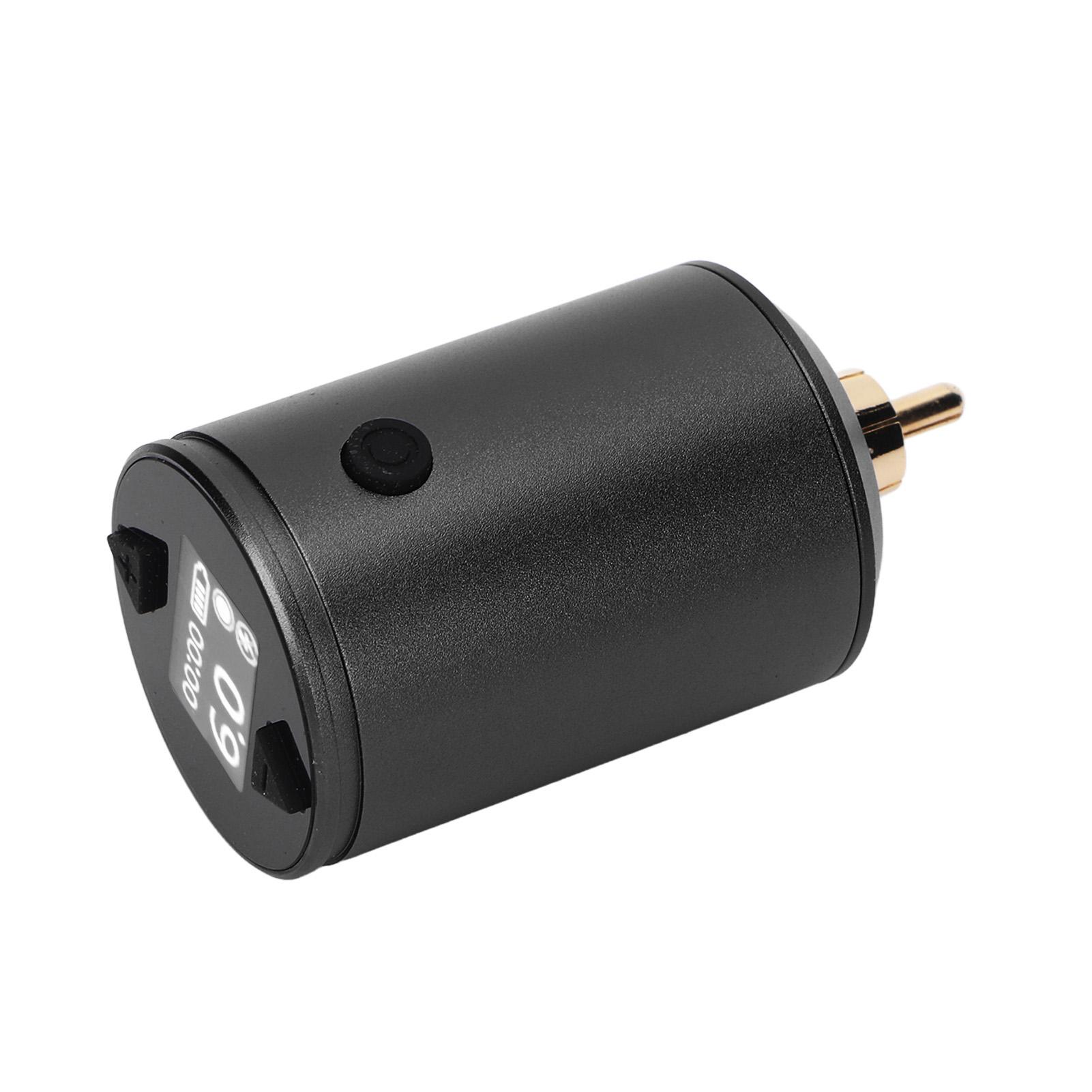 

1500 мАч Блок питания для татуировки Беспроводной интерфейс RCA Перезаряжаемый ЖК-экран 4‑12 В Регулируемый тату чёрный