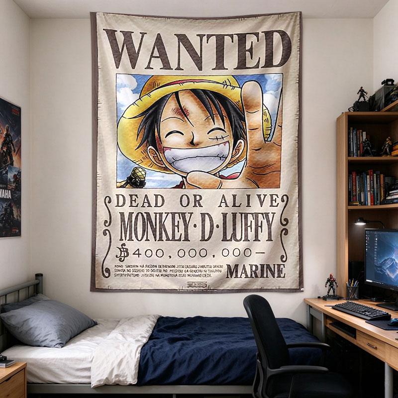 One Piece Hledaný plakát Monkey D. Luffy 400 milionů Beli Námořnictvo Vintage