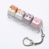 Cute Cats And Dogs Keychain 4 Keys Keyboard Key Ring Backpack Pendant Decompression Tool Stress Relief Toy