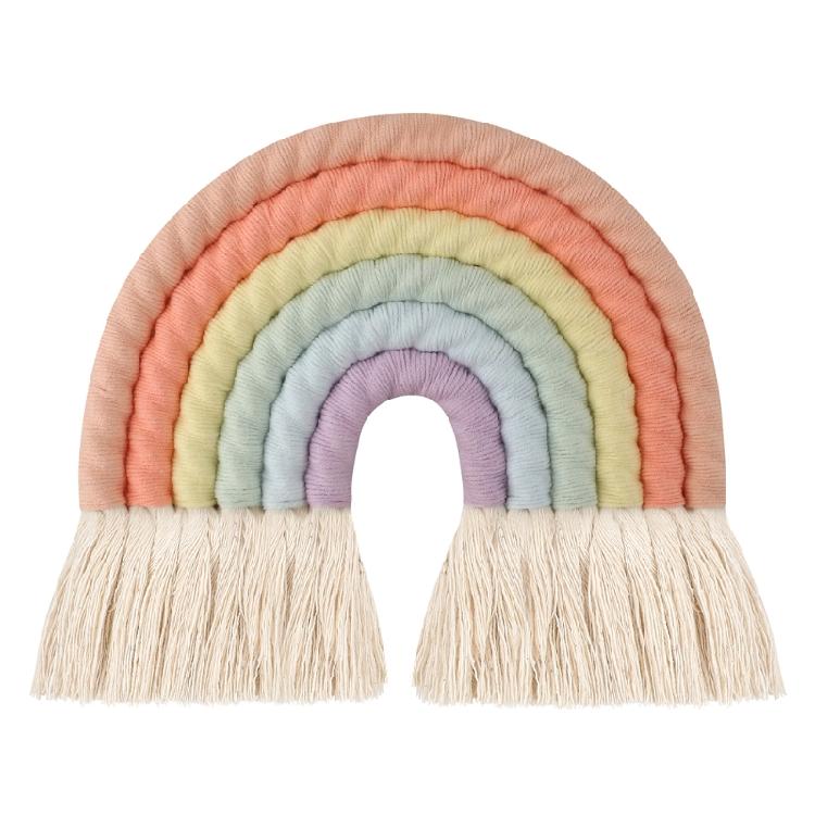 Weaving Ornaments Nordic Kid Rooms Wall Hanging Rainbow Shaped 2 Sizes To Choose