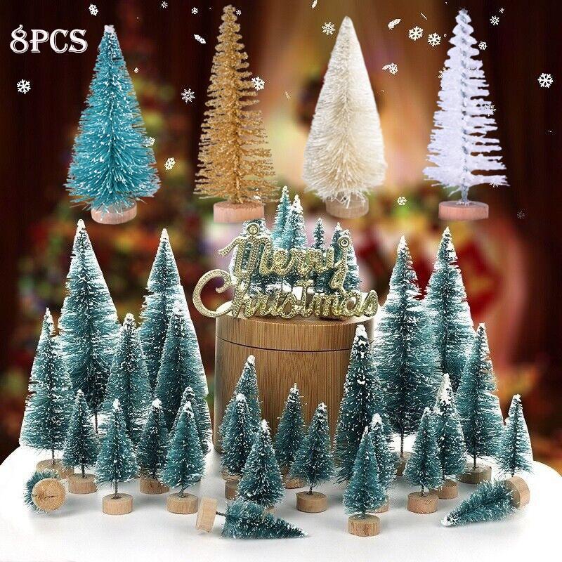 Decorate Your Home With Mini Pine Frosted Sisal Trees Christmas Ornaments