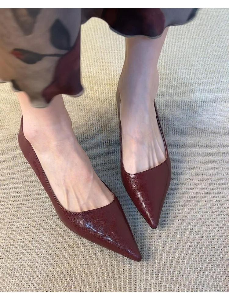 French Commuting Versatile High Heels Female Pointed Shallow Mouth Temperament Professional Mary Jane Single Shoes
