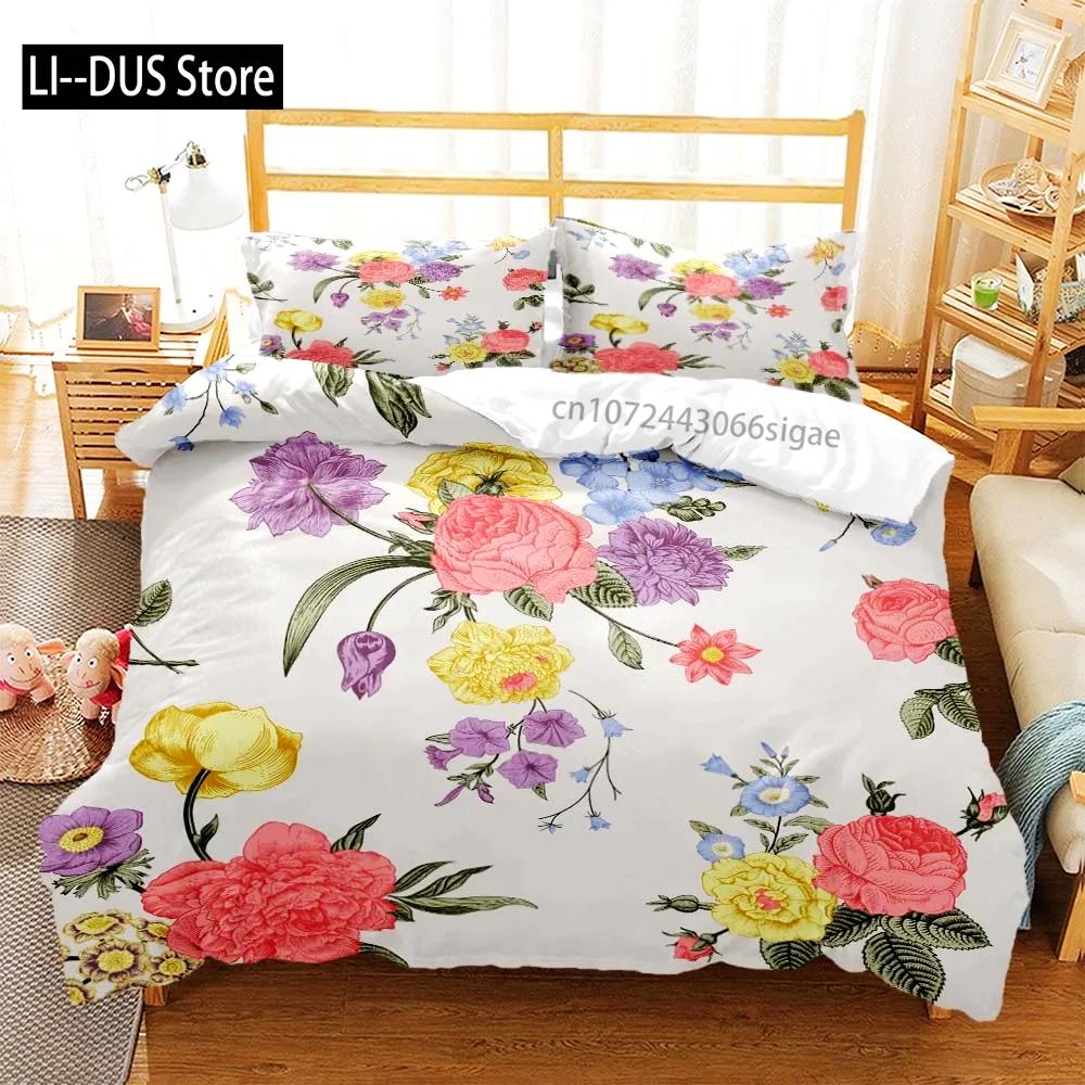 

Comforter Plant Flowers Digital Print Polyester Bedding Sets Child Boys Set For Teens Bedding Set Comforter (quilt)-EU Single(135*200cm)3pcs