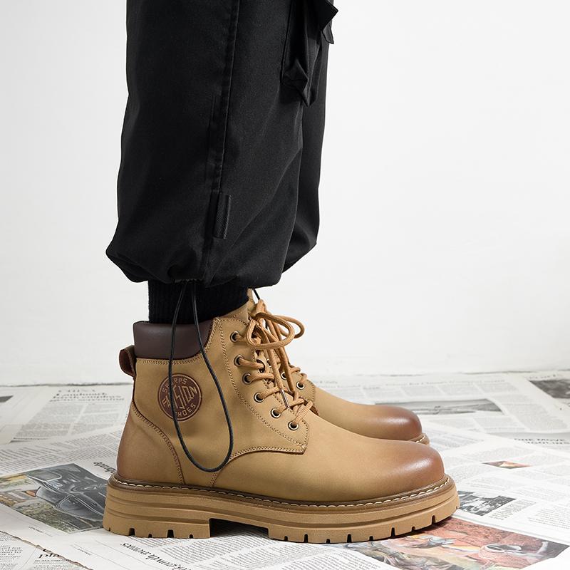 New Young Men Travel Ankle Boots Winter Classic Male Shoes Fashion Men's Leather Cowboy Boot Outdoor Casual Handmade Sneakers