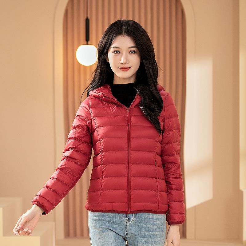 Down Jacket Women's High-end New Short Light and Thin Thickened Warm Slim Duck Down Fashion Coat