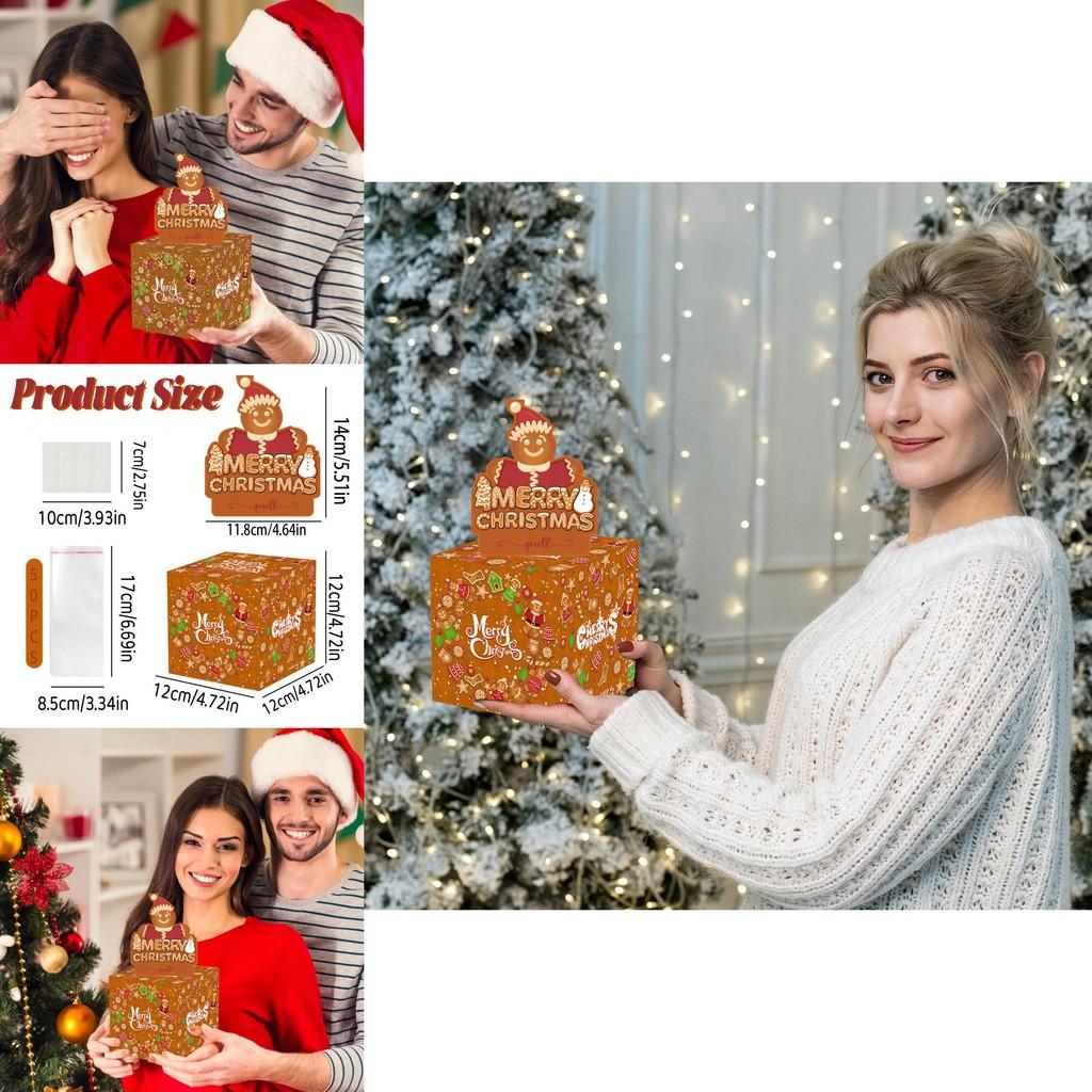 Christmas Gingerbread Man Cookie Gift Box With Paper Material For Holiday Celebrations