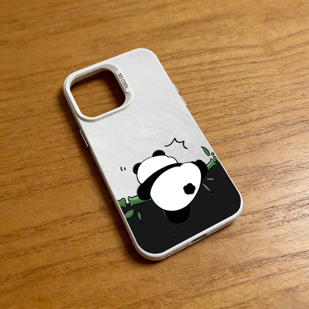 Cute Giant Panda  Phone Case for iPhone 17 16 Pro Max Air 15 14 Plus 12 11 Soft Shockproof Cover