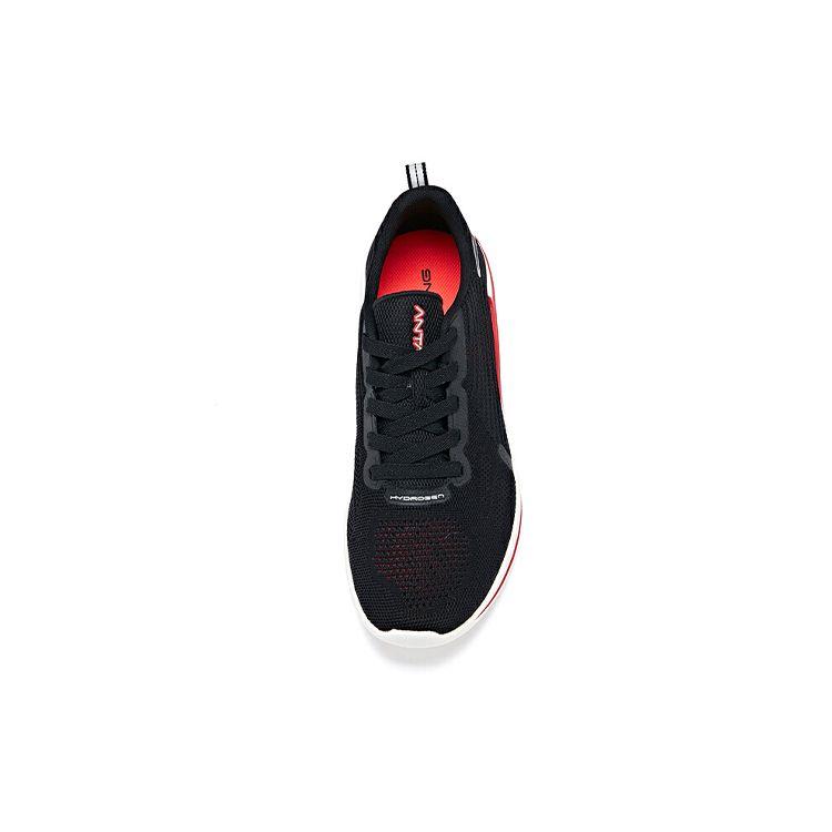 Anta Hydrogen Run 2 Comfortable Shock Absorption Non-Slip Breathable Lightweight Rebound Low-Top Running Shoes Men Sneaker Black Red 112025540-1